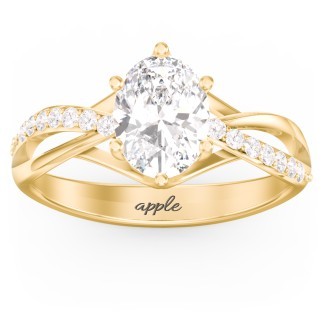 Custom Zircon Twisted Engraved Wedding Gemstone Ring -silviax