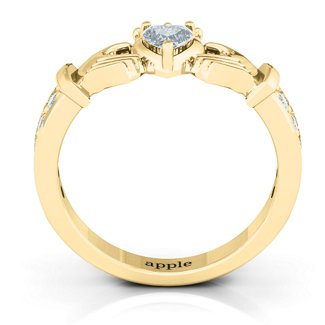 Custom Zircon Classic Claddagh Heart Ring Wedding Engraved Ring -silviax
