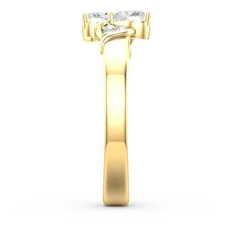 Heart Cut Accent Stones Ring Custom Zircon Ring-silviax