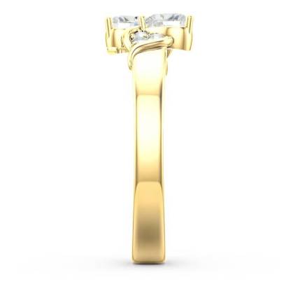 Heart Cut Accent Stones Ring Custom Zircon Ring-silviax