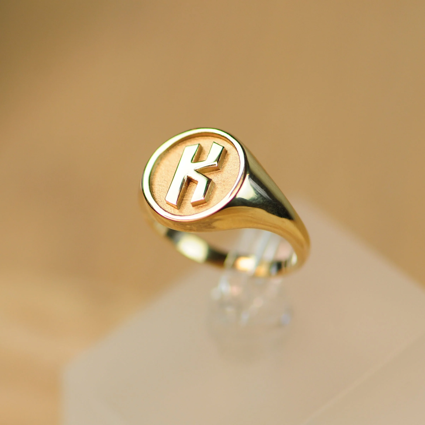 Round Initial Ring Personalized Custom Ring -silviax