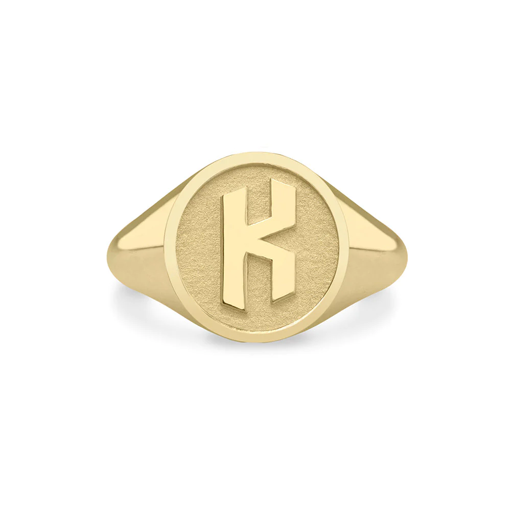 Round Initial Ring Personalized Custom Ring -silviax