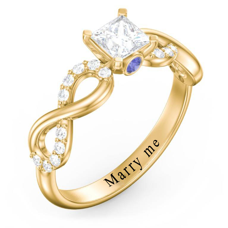 Gemstone Infinity Custom Engraved Promise Wedding Ring-silviax