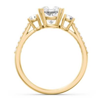 3 Stone Cushion Cut Duchess Promise Custom Name Ring-silviax