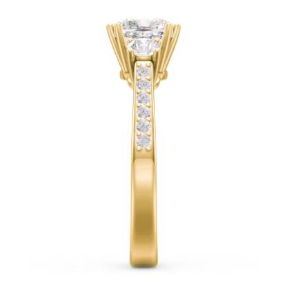 3 Stone Cushion Cut Duchess Promise Custom Name Ring-silviax