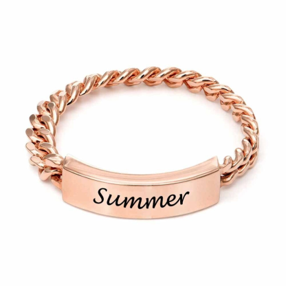 Custom Cuban Chain Ring Gold Plate Name Ring