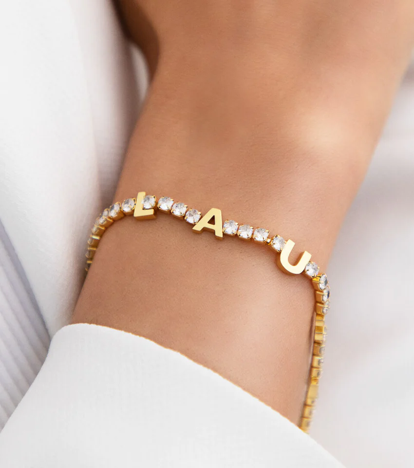 Personalized Initial Jewelry Set Custom Name Tennis Necklace and Bracelet-silviax