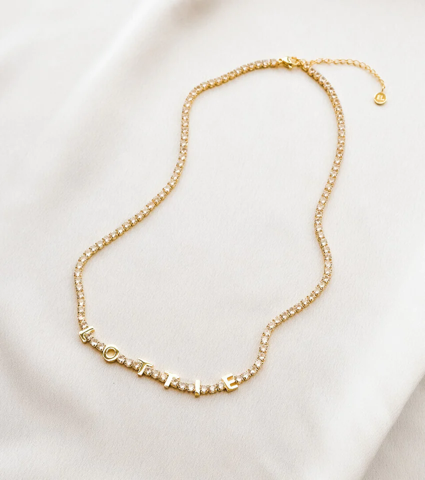 Personalized Initial Jewelry Set Custom Name Tennis Necklace and Bracelet-silviax