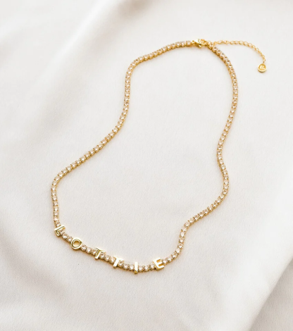 Personalized Initial Jewelry Set Custom Name Tennis Necklace and Bracelet-silviax