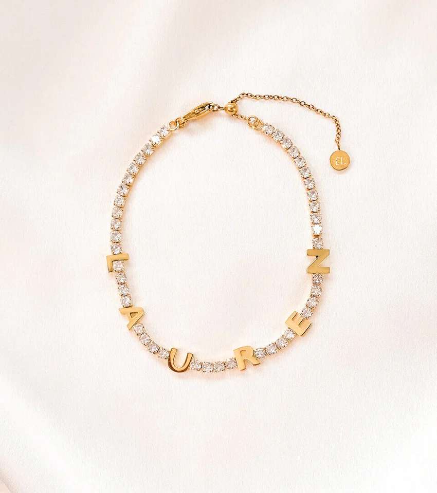 Personalized Initial Jewelry Set Custom Name Tennis Necklace and Bracelet-silviax