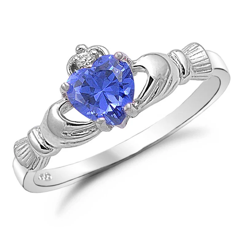 Personalized Birthstone Traditional Irish Claddgh Ring Promise Ring-silviax
