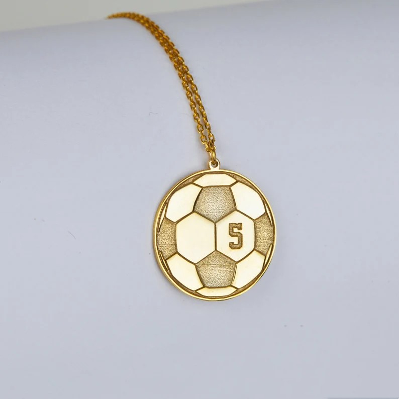Personalized Custom Gold Plated Sport Soccer Pendant Jersey Number Necklace