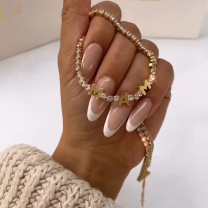 Personalized Initial Jewelry Set Custom Name Tennis Necklace and Bracelet