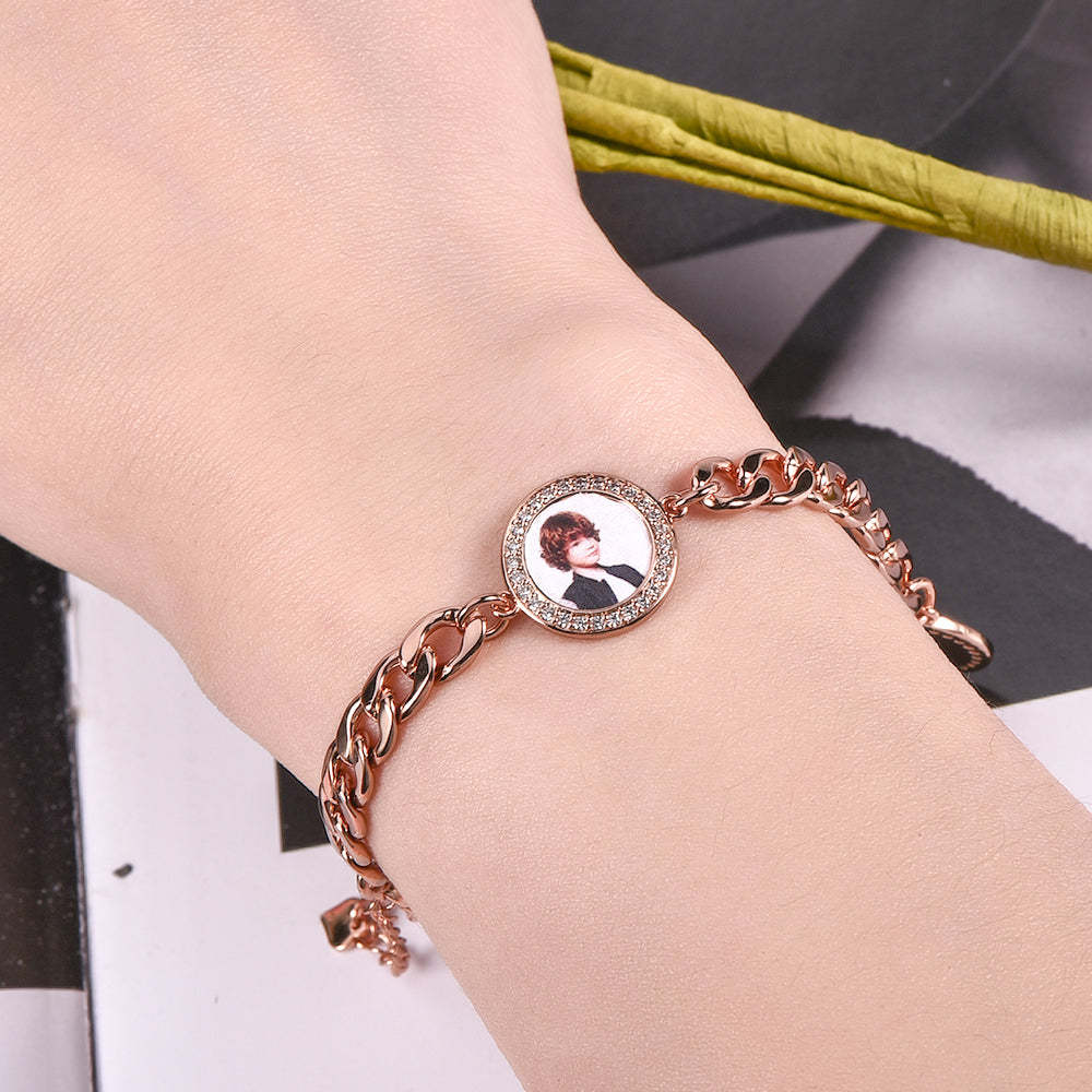 3 Photo Personalized Custom Cuban Chain Photo Bracelet-silviax