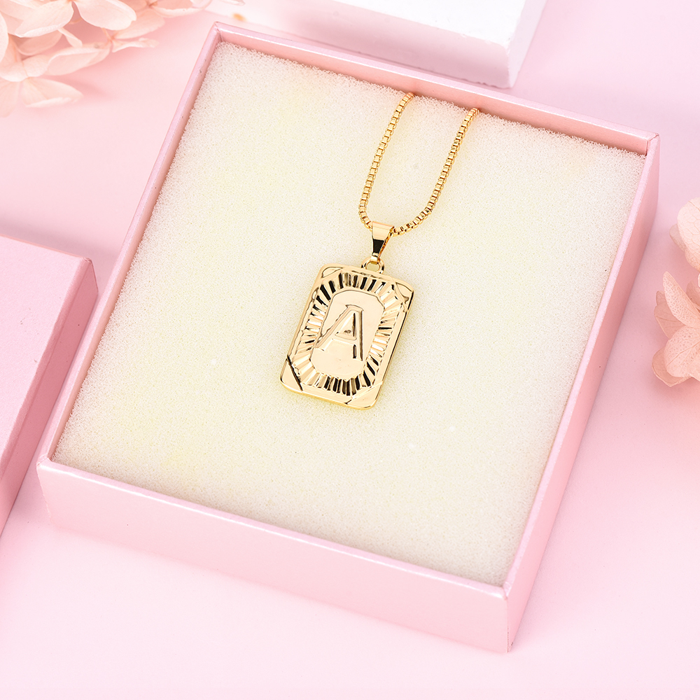 Gold Plated Initial Letter Pendant Necklace-silviax