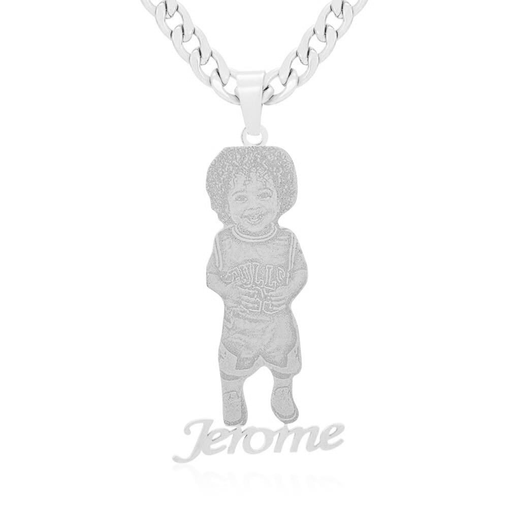 Photo Name Pendant  Personalized Custom Gold Plated Name Necklace-silviax
