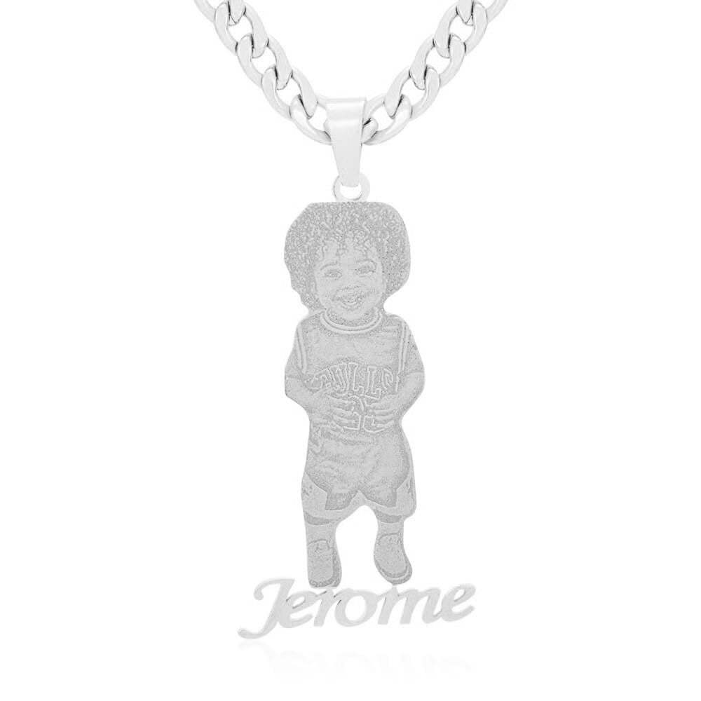 Photo Name Pendant Personalized Custom Gold Plated Name Necklace-silviax
