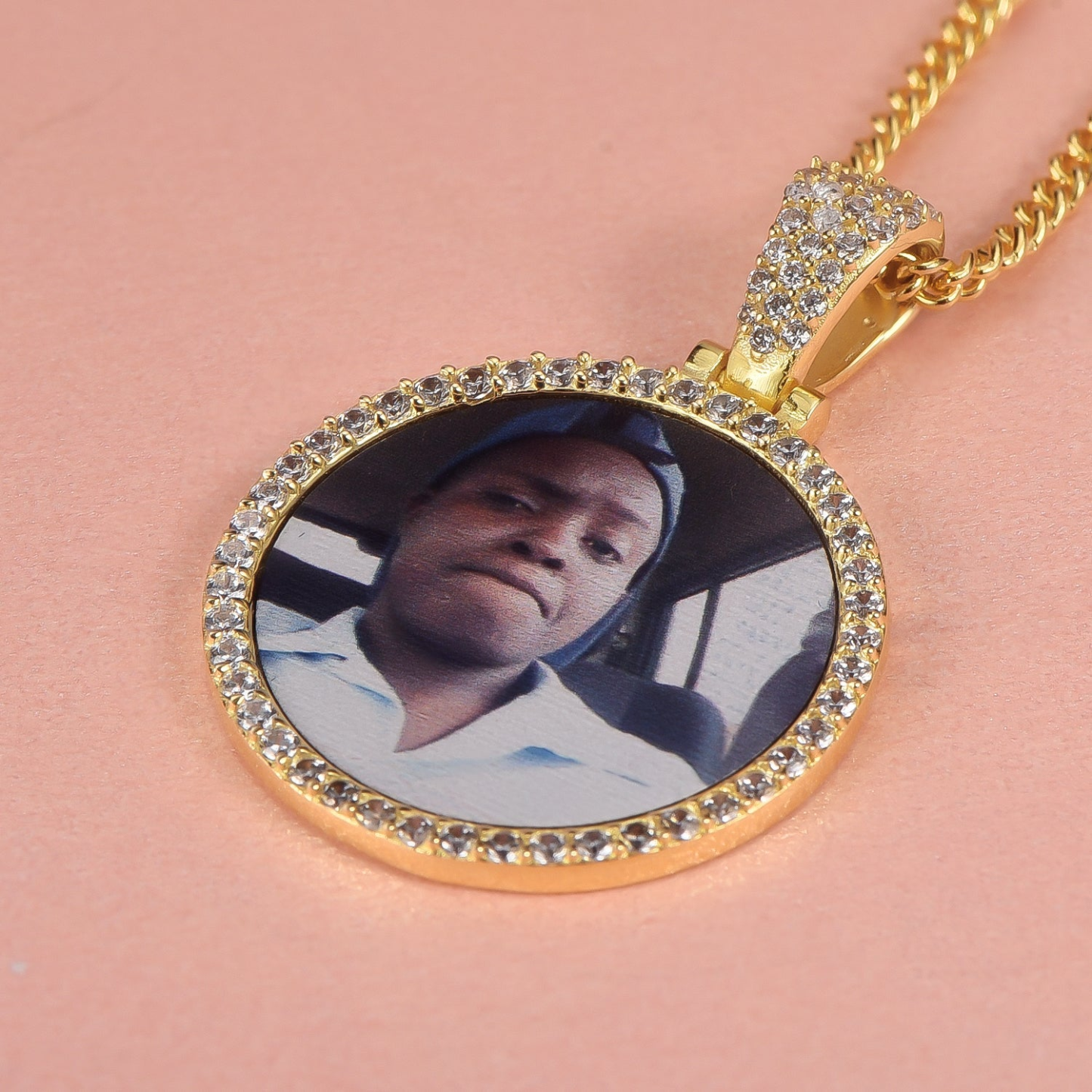 Circular Personalized Photo Pendant Medallions Necklace-silviax