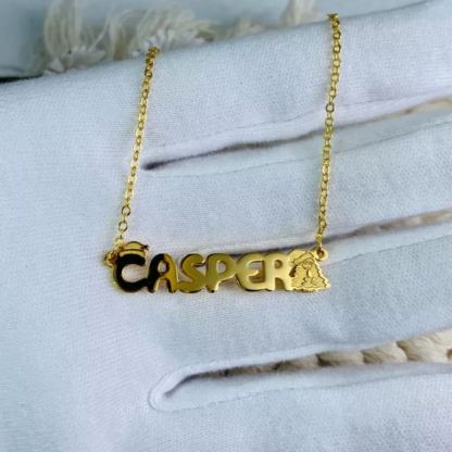 Gold Plated Christmas Tree with Hat Nameplate Pendant Personalized Custom Name Necklace-silviax
