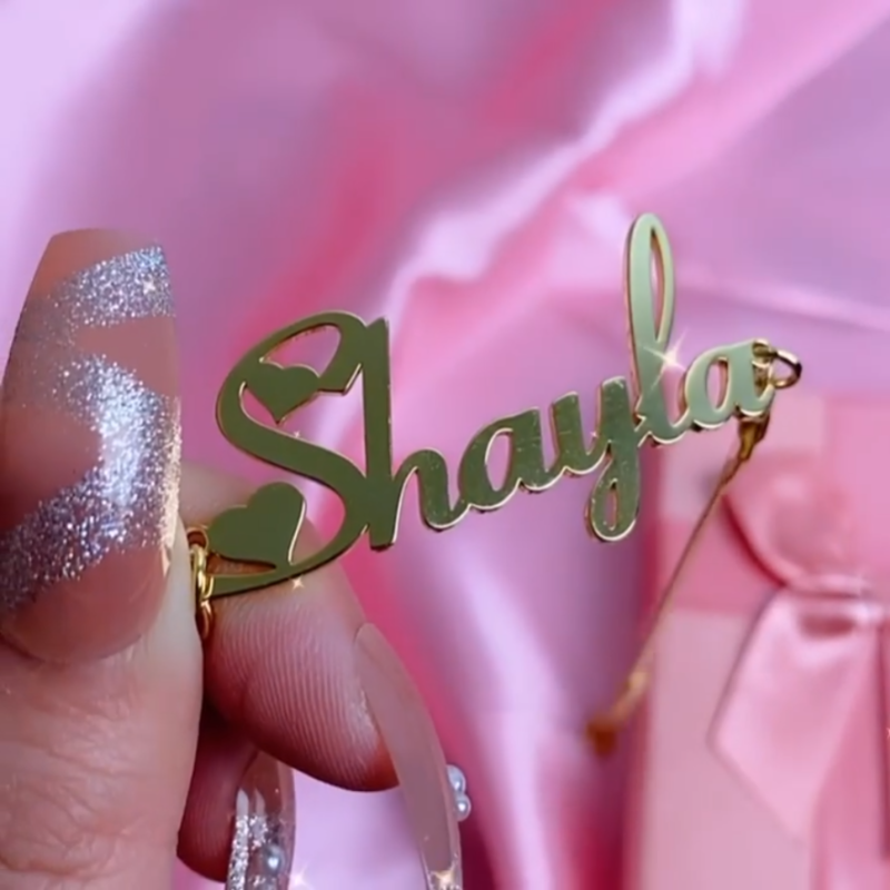 Heart Font Nameplate With Snake Chain Personalized Custom Gold Plated Name Bracelet-silviax
