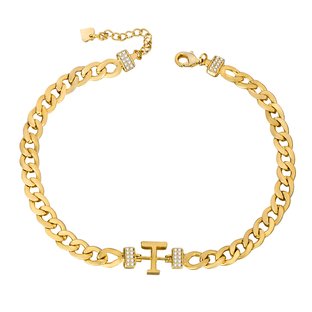 Letter Personalized Gold Plated Bracelet-silviax