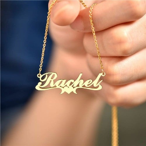 Heart Name Necklace Personalized Custom Gold Plated Mother Gift-silviax