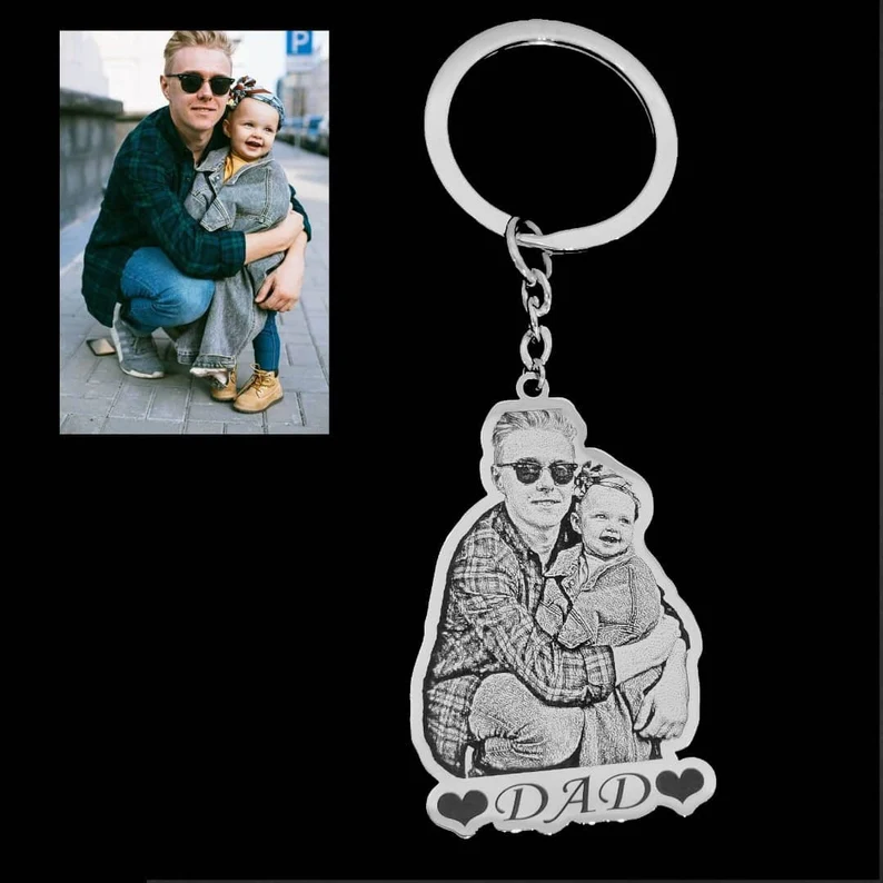 Personalized Custom Gold Plated Photo Nameplate Keychain Keyring Gifts-silviax