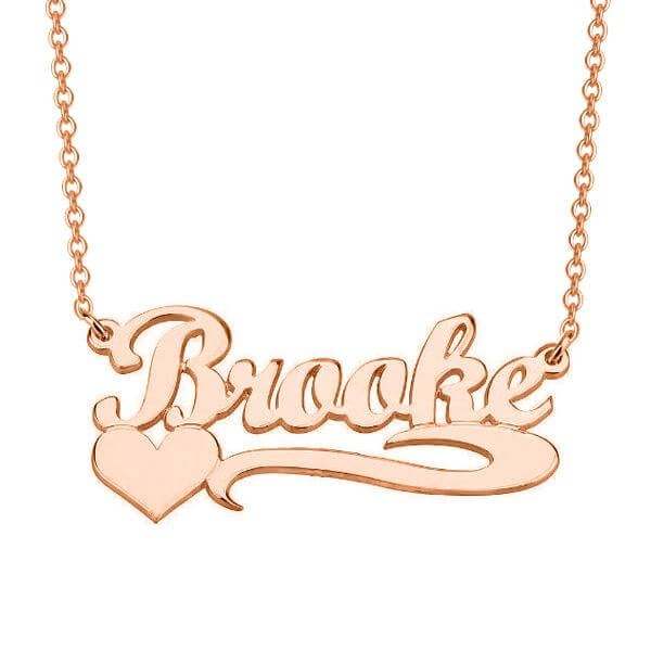 Gold Plated Heart-shaped Personalized Name Necklace-silviax