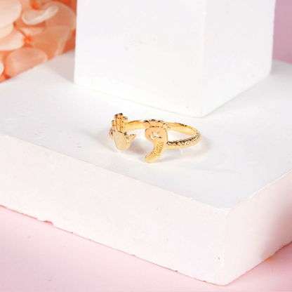 Baby Footprint And Handprint Personalized Engraved Name Ring-silviax