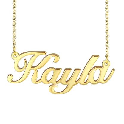 Personalized Custom Jewelry Set 2pcs Gold Plated Name Necklace Name Hoop Earrings
