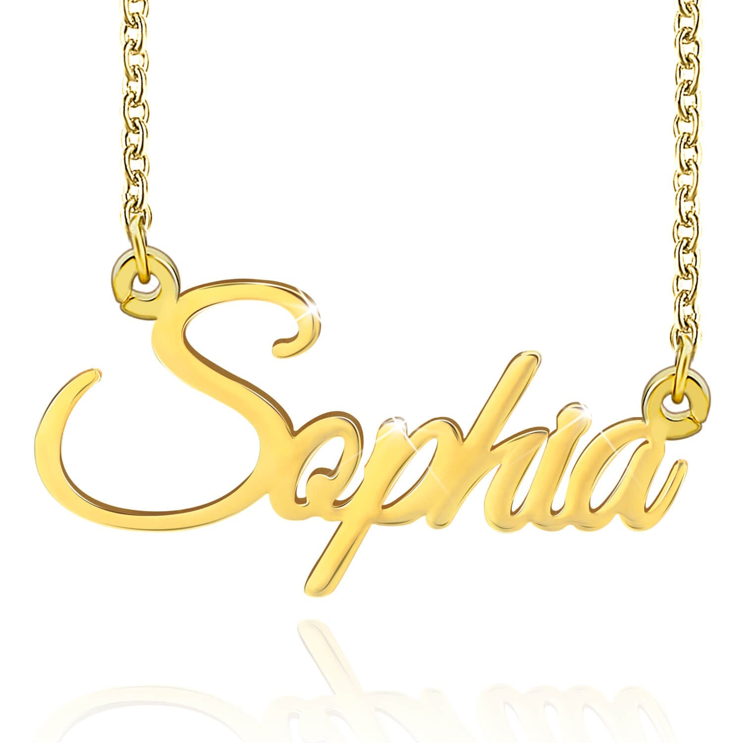Gold Plated Custom Pendant Name Necklace Gift For Children-silviax