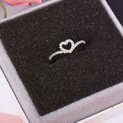 Wishbone Heart Ring Personalized Custom Engraved Ring For Love-silviax