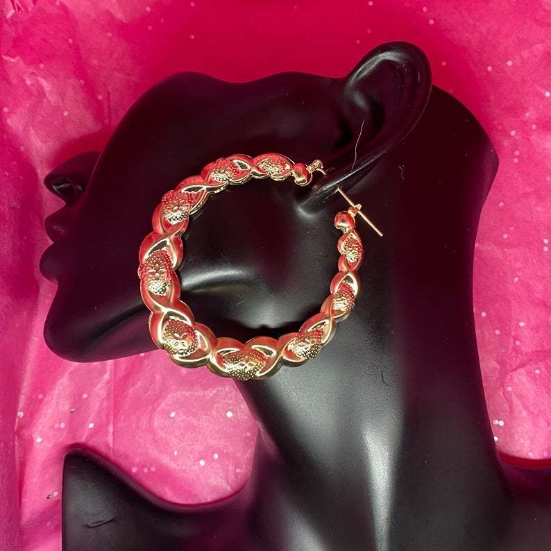 XOXO Bamboo Hoop Earrings Gold Plated-silviax