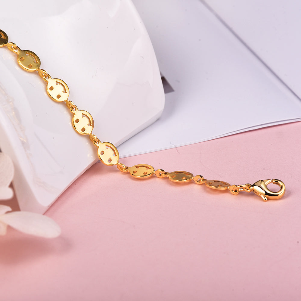 Smile Link Chain Gold Plated Bracelet-silviax