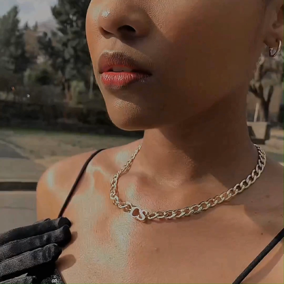 2 Initial Choker Necklace and Bracelet Personalized Jewelry Set with Cuban Chain