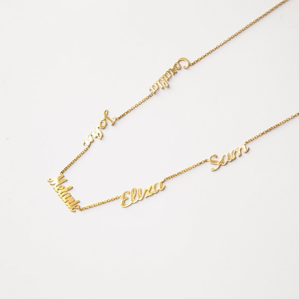 Five Names Custom Gold Plated Family Necklace-silviax