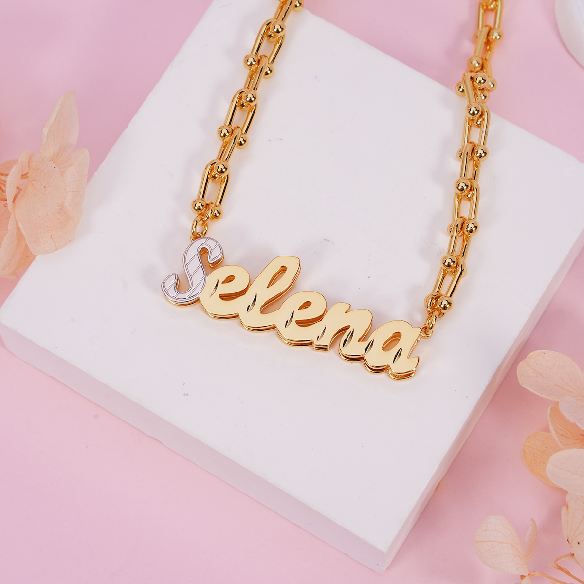 U Type Chain Double Layer Personalized Custom Name Necklace