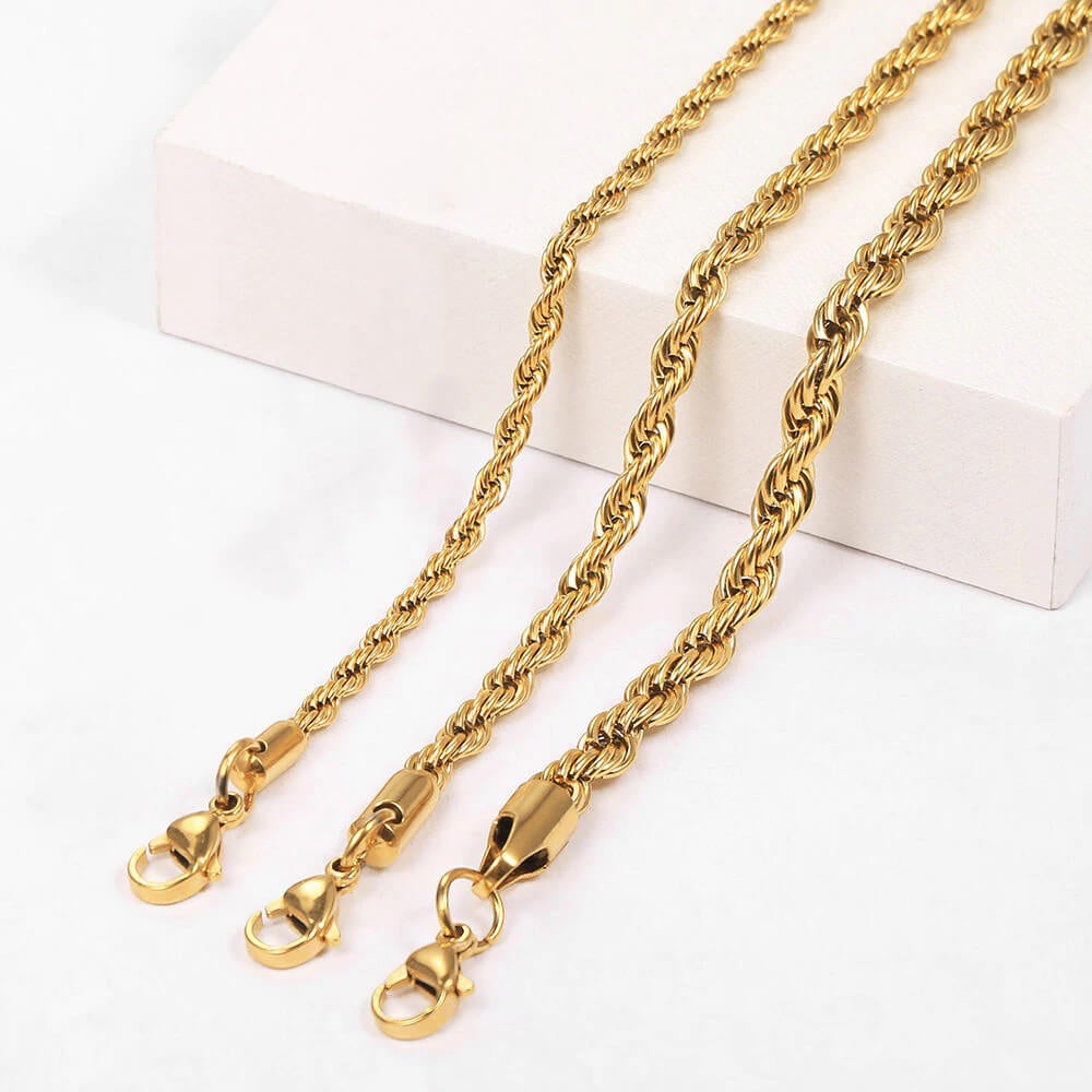 3-5mm Rope Chain Gold Plated Bracelet-silviax