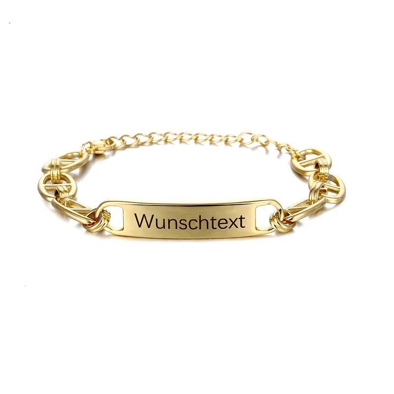 Personalized Custom Engraved Bar Name Chain Bracelet Gifts for Women Men-silviax