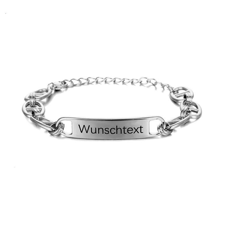 Personalized Custom Engraved Bar Name Chain Bracelet Gifts for Women Men-silviax