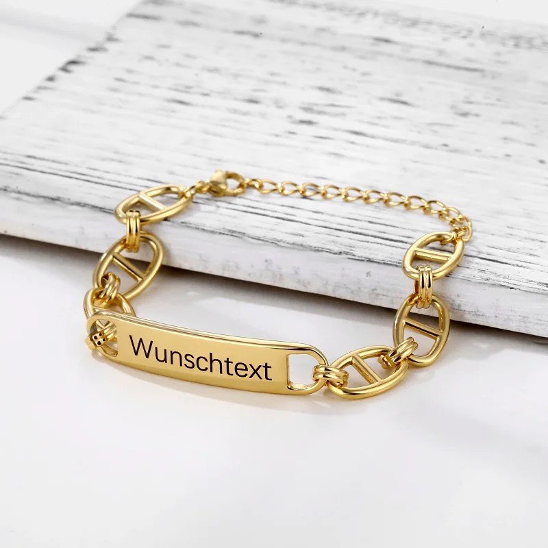 Personalized Custom Engraved Bar Name Chain Bracelet Gifts for Women Men-silviax