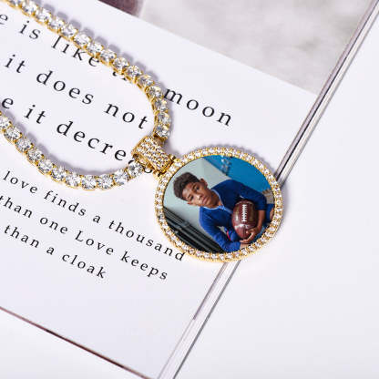 Tennis Chains Gold Plated Personalized Picture Necklace-silviax