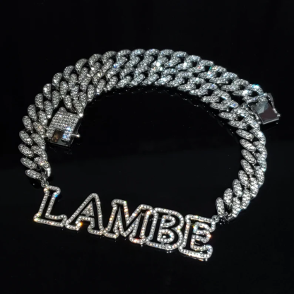 Hip Hop Style Cuban Chain Hollow Capital Letter Custom Initial Name Necklace-silviax
