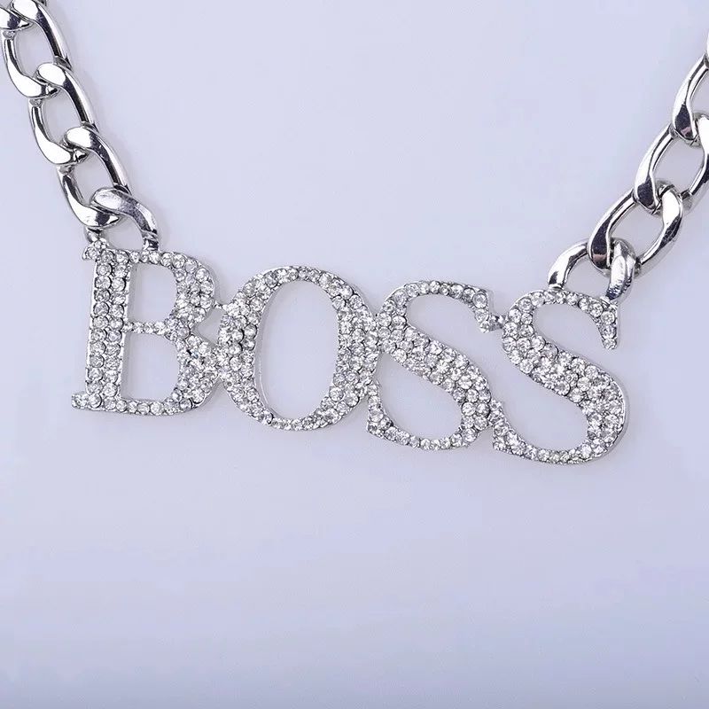 Hip Hop Style  Cuban Chain White Gold Personalized Custom Initial Name Necklace-silviax