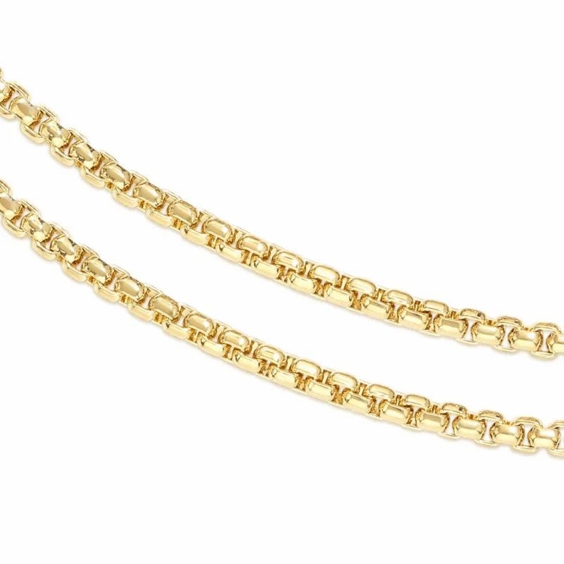 3mm/5mm Round Box Chain Gold Plated Necklace-silviax