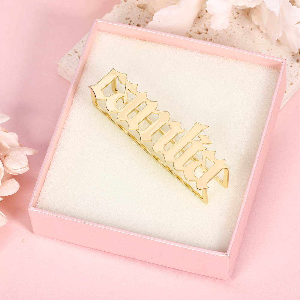 Custom Knuckles Name Ring Gold Plated Large Old English Nameplate Ring-silviax
