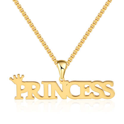 Nameplate Pendant with Crown Personalized Custom Name Necklace-silviax