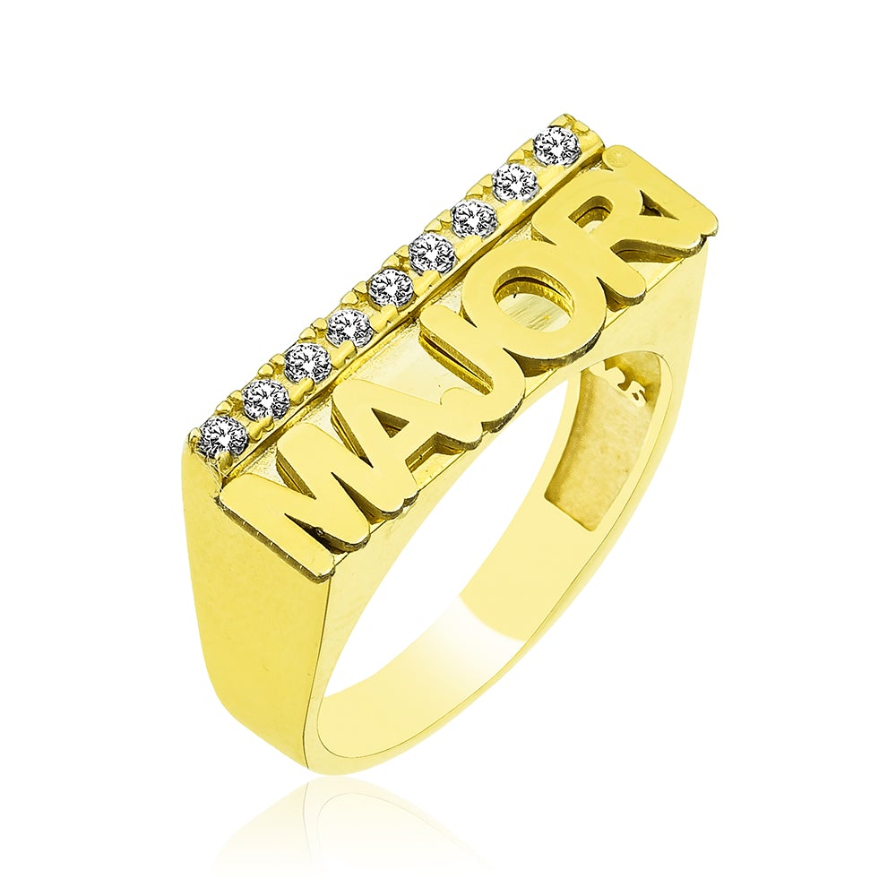 Personalized Letter Name Ring with Rhinestones-silviax