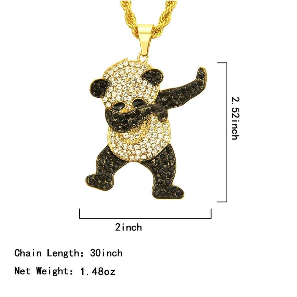 Panda Pendant Hip Hop Necklace-silviax