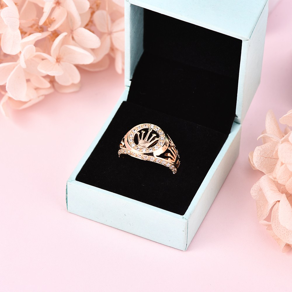 Gold Plated Zircon Crown Ring Gifts For Men-silviax
